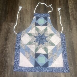 Quilted Kitchen Apron Blue Color Adult